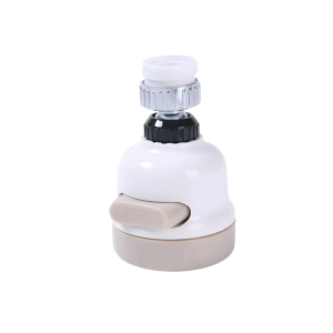 Grifo Ahorrador Giratorio360 Grados Lavaplato Con Extensor Acabado Acero Inoxidable Color Blanco