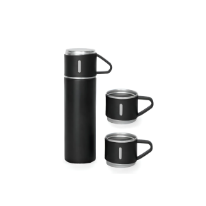 Set Termos Para Caliente Frio Termo Café Te + 3 Tazas 500 Ml Color Negro