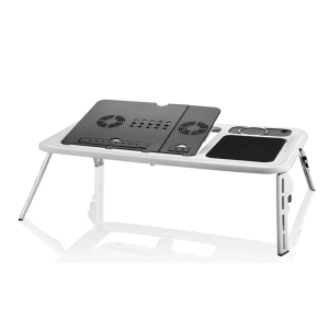 Mesa Con Base Portátil Refrigerador +pad Mouse + Porta Vasos Blanco