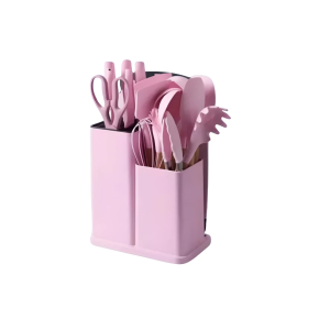 Set Utensilios Cocina Siliconados X 19 Pcs Color Rosa