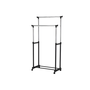 Perchero Doble Barra Double Pole Acero Inoxidable Con Ruedas Ajustable