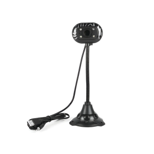 Camara Web Microfono Incorporado Usb Luz Led Pc Portatil Negro