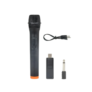 Microfono Inalambrico Profesional + Receptor Usb + Adaptador Negro