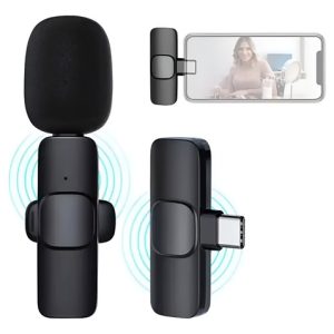 Micrófono Inalámbrico Dinámico Omnidireccional Negro Para iPhone Usb Tipo C