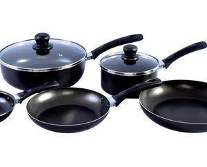 Juego De Ollas 7 Piezas Antiadherente Imusa  + Obsequio  Negro