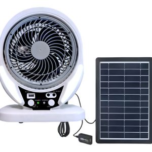 Ventilador Solar Recargable 7 Aspas Luz Led Panel Incluido 10w