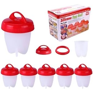 Hervidor De Huevos Silicona Fácil Egg Boil X6 Unidades Molde Color Rojo