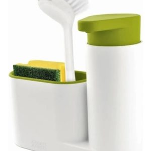 Dispensador Jabón Organizador Cocina Porta Esponja Cepillo Blanco