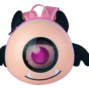 Morral Para Niños Niñas Con Pantalla Led Modelo Mounstro Liso Amarillo