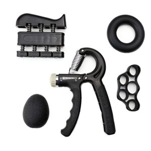 Ejercitador De Mano Y Brazo Negro 5 Piezas Sumandula Resistencia Ajustable