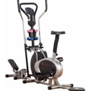 Elíptica Bicicleta Aeróbica 10 En 1 Twister Escalador Bandas Gris