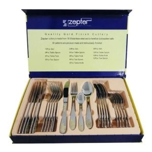 Juego De Cubiertos Acero Inoxidable Zepter 24 Piezas Estuche Plateado