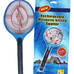 Raqueta Eléctrica Mata Moscas Mosquitos Insectos Recargable Color Azul