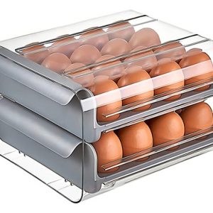 Organizador De Huevo Huevera De 2 Niveles Gris