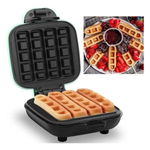 Maquina Para Waffles Waflera Mini Forma De Palitos Negro