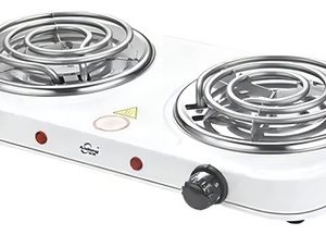 Estufa Eléctrica 2 Puestos 1000w Cada Puesto Color Blanco