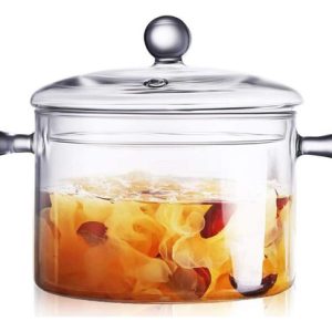 Olla De Vidrio Resistente Al Calor Cacerola Transparente Transparente