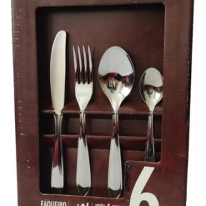 Juego De Cubiertos Tramontina 24 Piezas Acero Inoxidable  Gris