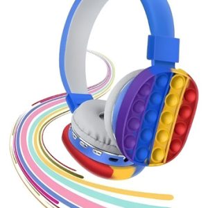 Audifonos Diadema Bluetooth Inálambricos Push Popit  Niños Azul