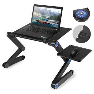 Mesa Plegable Mosajie Ajustable Aluminio Ventilador Reclinado Black