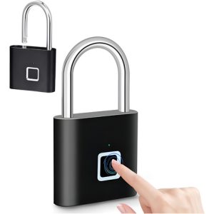 Candado Biométrico Digital Con Huella Ry Top Brazil Negro Acero Inoxidable