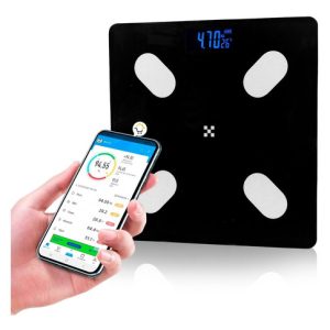 Báscula Electrónica Smart Pro Of401 Bluetooth Digital Inteligente Corporal Color Negro