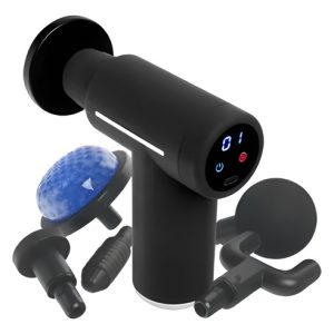 Pistola Masajeadora Portátil Facial Gun Calor Y Frio Masajes Negro