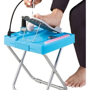 Mesa Pedicure Arreglo Uña Pies Soporte Plegable Lampara Uv Blanco
