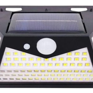 Lámpara Solar Sensor De Movimiento 180 Leds 3en1 Exteriores Negro