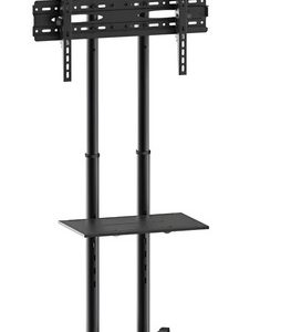 Soporte Tv Kaloc Articulado Inclinable 32''-70'' Base Ruedas Acero Negro