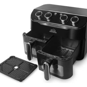 Freidora Aire 8 Litros Doble Canasta Duofryer Home Elements Negro