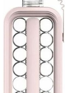 Hielera Molde De Cubos De Hielo Botella Portátil Color Rosa Lisa