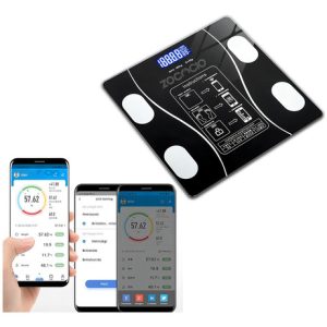 Bascula Inteligente Bluetooth Digital Analiza Índicecorporal Color Negro