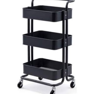 Carrito De Almacenamiento Estante Organizador Rodante  Negro