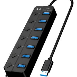 Multipuertos Multiplicador De Puertos Usb 3.0 De 7 Puertos Negro