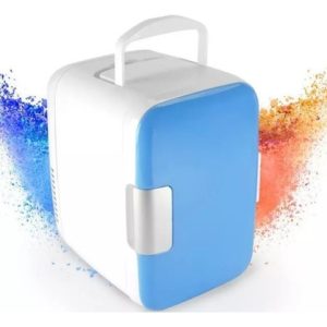 Nevera Portatíl De Carro Mini Refrigerador Bebidas Eléctrico Azul