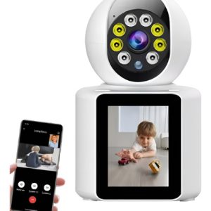 Camara De Seguridad Wifi Video Llamada Con Pantalla Icsee Color Blanco
