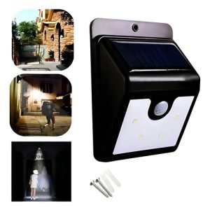 Luz Led Exterior Energía Solar Y Sensor Movimiento Everbrite Color Negro