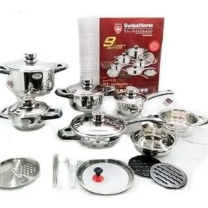 Bateria De Ollas De 21 Piezas Acero Quirúrgico Swisshome Plateado