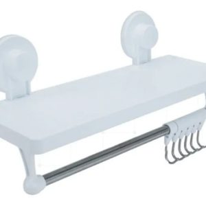 Repisa Organizadora Ventosa Para Baño Toallero Boccherini Blanco