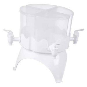 Dispensador Giratorio Compartimentos Bebidas Jugos Agua  Blanco