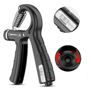 Jazak Hand Grip Ajustable Negro Ejercitador Mano Y Antebrazo Con Contador