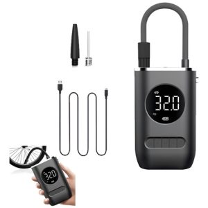 Compresor De Aire Portatil Para Bicicleta Carro Moto Balones Negro