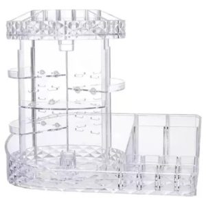 Organizador Maquillaje Cosméticos 360 Giratorio 2 En 1 Transparente