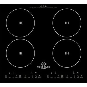 Estufa De Inducción 4 Puestos Empotrable 4x900w 9 Niveles - Negro