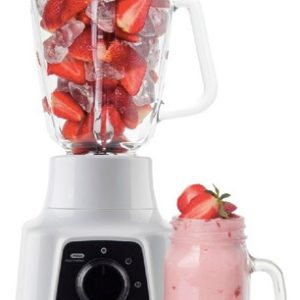 Licuadora Imusa Powermix Glass 1,25 L Blanca Con Vaso De Vidrio