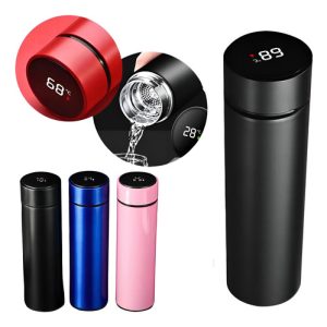 Termo De Acero Inoxidable De 500 Ml Con Pantalla Led Roja De Temperatura