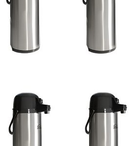 4 Termos Para Cafe Termo En Acero Inoxidable Termo 1,9 Lts  Plateado