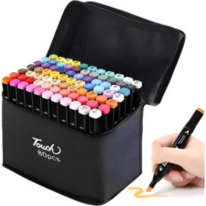 Set Marcadores Doble Punta X 80 Und Funda Negra