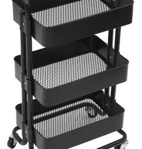 Organizador Rectangular Multiusos 3 Niveles Estante Acero Negro